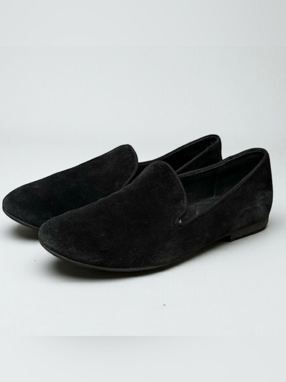 Born “Belina” Suede Slip-on Flat Loafer in Black Women’s Size 6